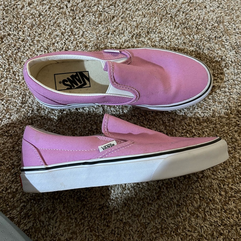 Vans women’s Classic Slip-On Pink Canvas Shoes